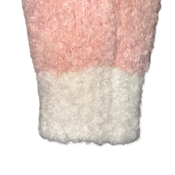 J. CREW Boucle Buffalo Check Plaid Chunky Sweater Pink White Wool Alpaca Size XL - Picture 8 of 16